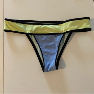 Victoria’s Secret color block cheeky bikini bottoms green blue black size small